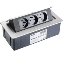 Настольный блок розеток GTV SOFT 3 розетки French, серый, с проводом 1,5 метра AE-PBSC3GU-53