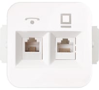 Механизм розетки Bylectrica компьютерная+TV, оконечная, серия ГАРМОНИЯ, белый ТРК-006