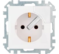 Механизм розетки с землей с выталкивателем вилки Bylectrica серия СТИЛЬ, белый РС16-539