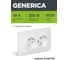Розетка GENERICA РСш12-2-КБ 2местн. без з/к с защ.штор. 10А КВАРТА белый ERK20-K01-10-DM 2