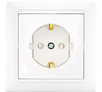 1-местная розетка Bylectrica скрытой установки, с землей, со шторками, серия СТИЛЬ, безвинтовой зажим, белый РС16-372