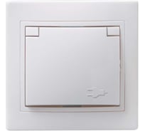 Розетка GENERICA KVARTA 1местн. c з/к с защ. штор. с крышкой 16А белый ERK12-K01-16-DM