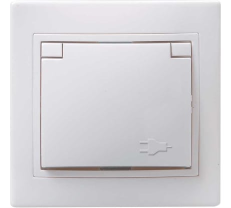 Розетка GENERICA KVARTA 1местн. c з/к с защ. штор. с крышкой 16А белый ERK12-K01-16-DM