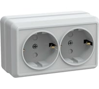 Розетка GENERICA 2местн. с з/к с защ. штор. 16А откр.уст. ОКТАВА белый ERO24-K01-16-DC