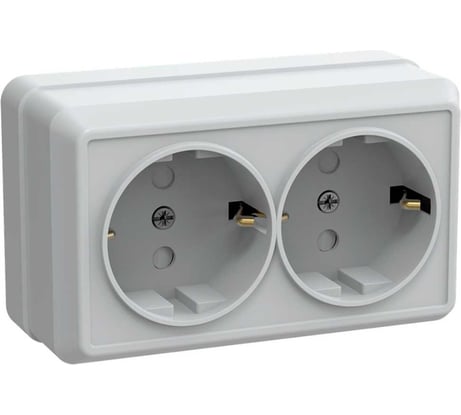 Розетка GENERICA 2местн. с з/к с защ. штор. 16А откр.уст. ОКТАВА белый ERO24-K01-16-DC