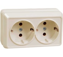 Розетка GENERICA ОКТАВА 2местн. с з/к 16А нар. кремовый ERO21-K33-16-DC