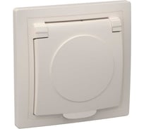 Розетка GENERICA КВАРТА 1местн. c з/к с крышкой 16А кремовый ERK15-K33-16-DM