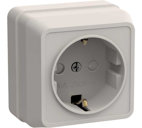 Розетка GENERICA 1местн. c з/к с защ.штор.16А откр.уст. ОКТАВА кремовый ERO14-K33-16-DC 1