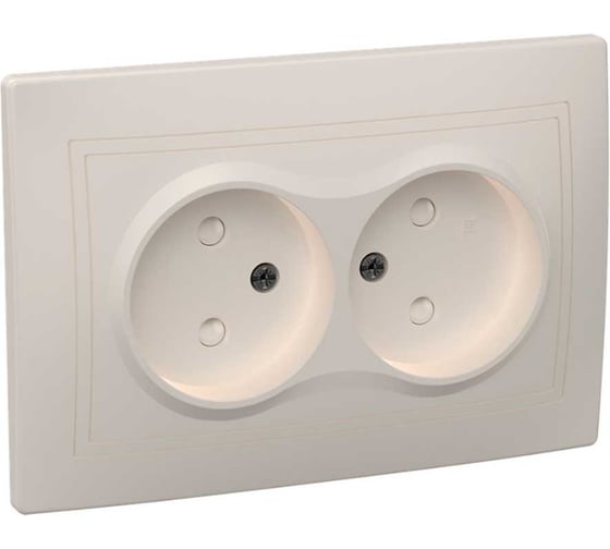 Розетка GENERICA РСш12-2-ККм 2местн. без з/к с защ.штор. 10А КВАРТА кремовый ERK20-K33-10-DM 1