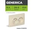 Розетка GENERICA РСш12-2-ККм 2местн. без з/к с защ.штор. 10А КВАРТА кремовый ERK20-K33-10-DM 2