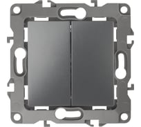 Двойной переключатель ЭРА 12-1106-12 10АХ-250В, IP20, 12, графит Б0019295