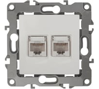 Информационная двойная розетка ЭРА 12-3108-01 2XRJ45, IP20, 12, белый Б0014729