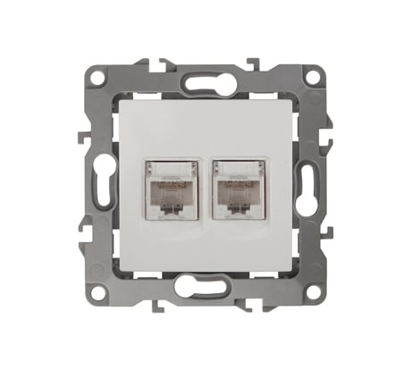Информационная двойная розетка ЭРА 12-3108-01 2XRJ45, IP20, 12, белый Б0014729