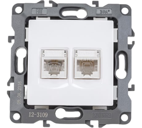 Комбинированная розетка ЭРА 12-3109-01 RJ45 RJ11, IP20, 12, белый Б0018248