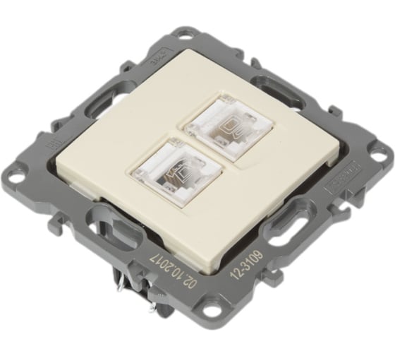 Комбинированная розетка ЭРА 12-3109-02 RJ45 RJ11, IP20, 12, слоновая кость Б0018249