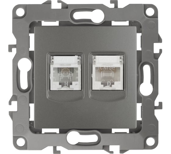 Комбинированная розетка ЭРА 12-3109-12 RJ45 RJ11, IP20, 12, графит Б0019358 1