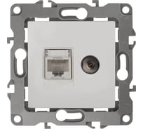 Комбинированная розетка ЭРА 12-3110-01 RJ45 TV, IP20, 12, белый Б0027441