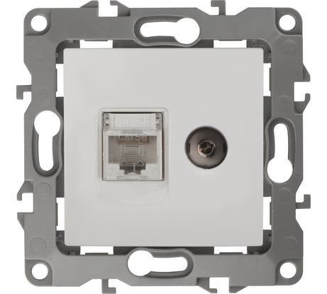 Комбинированная розетка ЭРА 12-3110-01 RJ45 TV, IP20, 12, белый Б0027441