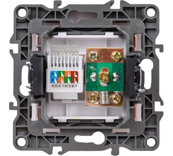 Комбинированная розетка ЭРА 12-3110-14 RJ45 TV, IP20, 12, медь Б0027449