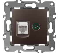 Комбинированная розетка ЭРА 12-3110-13 RJ45 TV, IP20, 12, бронза Б0027448
