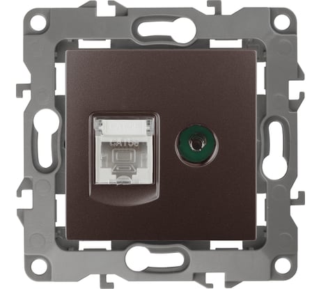 Комбинированная розетка ЭРА 12-3110-13 RJ45 TV, IP20, 12, бронза Б0027448