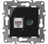 Комбинированная розетка ЭРА 12-3110-06 RJ45 TV, IP20, 12, чёрный Б0027446