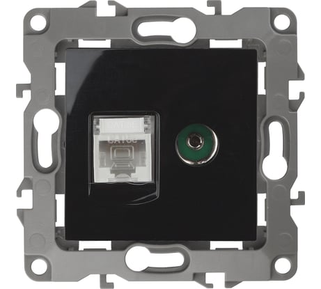 Комбинированная розетка ЭРА 12-3110-06 RJ45 TV, IP20, 12, чёрный Б0027446