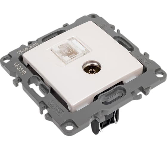 Комбинированная розетка ЭРА 12-3110-15 RJ45 TV, IP20, 12, перламутр Б0027450