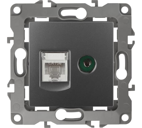 Комбинированная розетка ЭРА 12-3110-12 RJ45 TV, IP20, 12, графит Б0027447