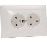 2-местная розетка Bylectrica СУ с заземлением серия СТИЛЬ, РС16-313 перламутр
