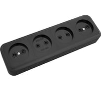 4-местная розетка Bylectrica ОУ со шторкой серия ПРАЛЕСКА, РА16-277 черный