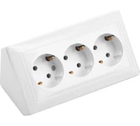 3-местная угловая розетка Bylectrica с заземлением серия СТИЛЬ, белый РА16-792