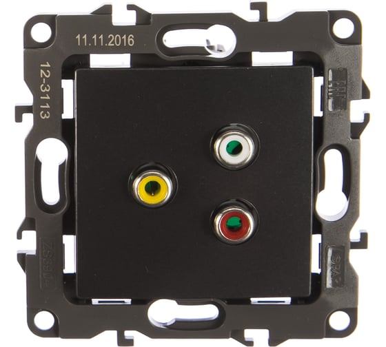 Розетка RCA ЭРА 12-3113-12 IP20, 12, графит Б0027477