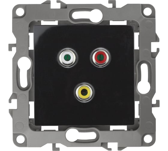 Розетка RCA ЭРА 12-3113-06 IP20, 12, чёрный Б0027476 1