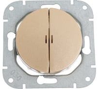 Механизм 2-клавишного выключателя Bylectrica СУ с подсветкой серия ПРОВАНС, шампань С510-3308 шампань