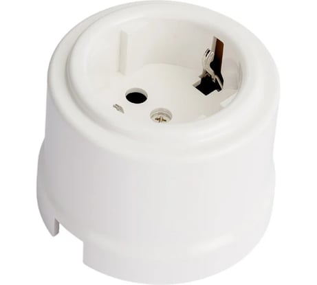 Розетка с заземляющим контактом Electraline белая В1-101-21