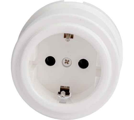 Розетка с заземляющим контактом Electraline белая В1-101-21
