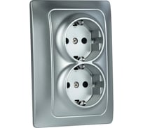 Механизм розетки GUSI Electric Gusi bravo 2-ой с/з с з/ш, скрытая установка, 16а, 250в. цвет серебро С10Р6-004