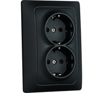Механизм розетки GUSI Electric Gusi bravo 2-ой с/з с з/ш, скрытая установка, 16а, 250в. цвет графит С10Р6-010