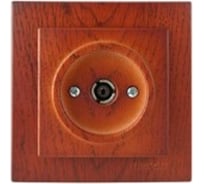 Проходная TV розетка Nilson низкая потеря сигнала скрытой установки, TOURAN WOOD, черешня 24261032