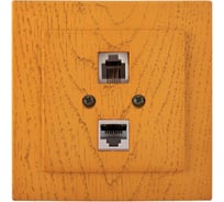 Компьютерная+телефонная розетка Nilson скрытой установки, RJ 45CAT5+RJ11, TOURAN WOOD, дуб 24251048