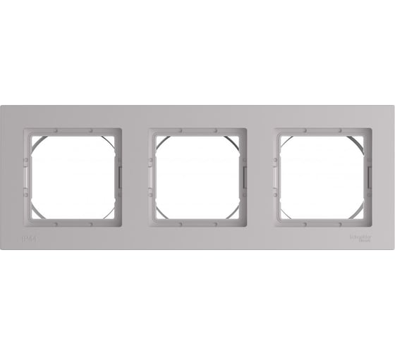 3-местная рамка Systeme Electric Atlasdesign aqua алюминий ip44 ATN440303