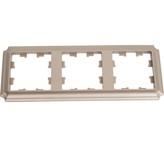 3-постовая рамка Systeme Electric Atlasdesign antique, универсальная, шампань ATN100503
