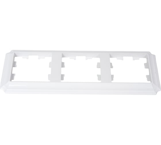 3-постовая рамка Systeme Electric Atlasdesign antique, универсальная, белый ATN100103