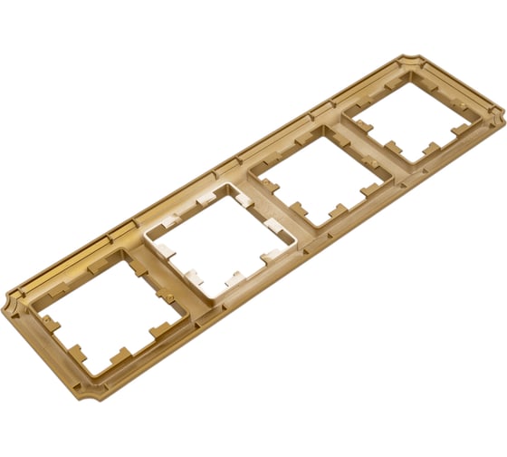 4-постовая рамка Systeme Electric Atlasdesign antique, универсальная, золото ATN101604