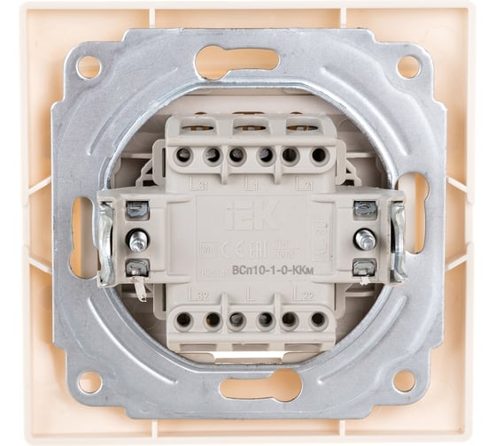 Проходной одноклавишный выключатель IEK КВАРТА 10А кремовый EVK12-K33-10-DM