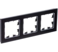3-ая рамка Systeme Electric Atlasdesign nature натуральное стекло черный ATN361003