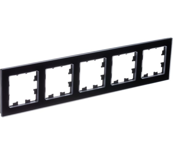 5-ая рамка Systeme Electric Atlasdesign nature натуральное стекло черный ATN361005 1