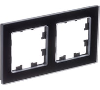 2-ая рамка Systeme Electric Atlasdesign nature натуральное стекло черный ATN361002