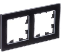 2-ая рамка Systeme Electric Atlasdesign nature натуральное стекло черный ATN361002